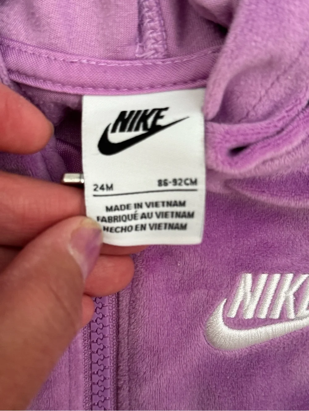 Nike Lavender Velour Hoodie & Jogger Set